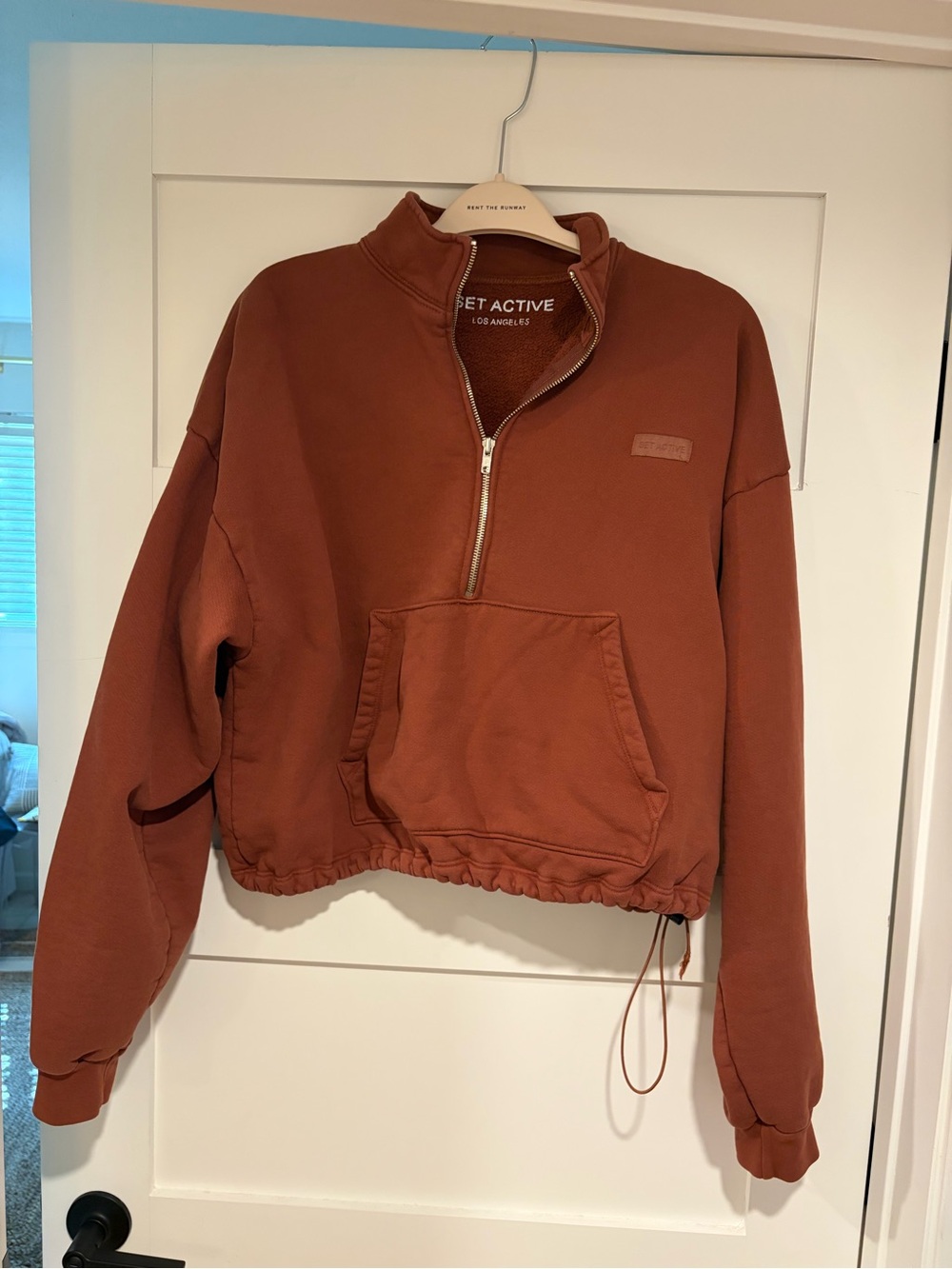 SET Active Rust Brown Half-Zip Pullover Jacket